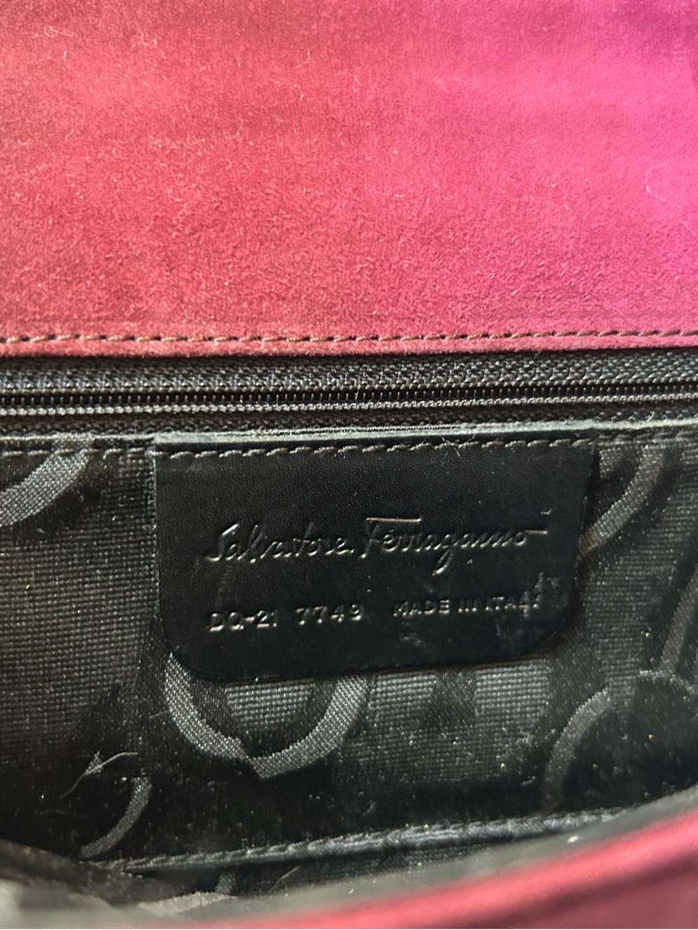 Ferragamo Plum ombrè suede shoulder bag-Vintage '90's - Picture 6 of 7